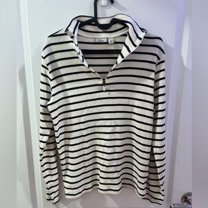 LL Bean Striped quarter zip size small outdoorsy, cozy, winter